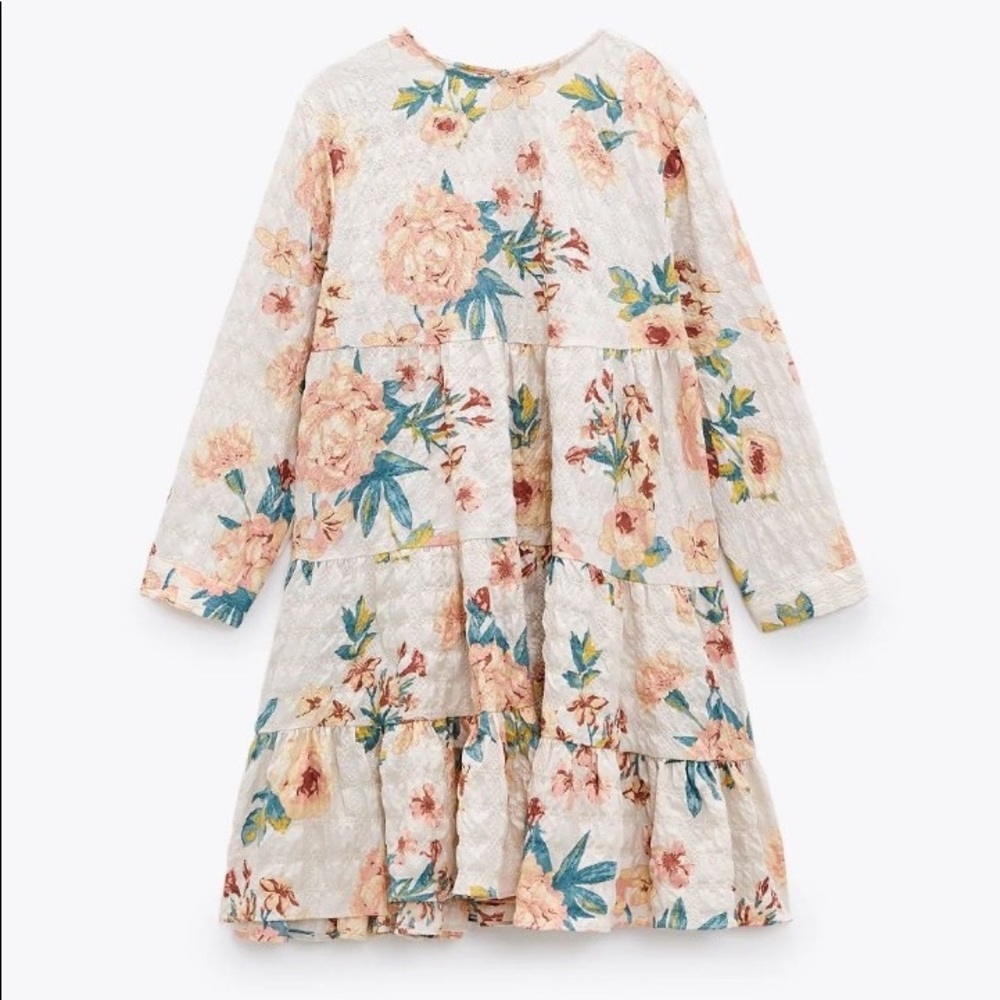 Zara - long sleeve, mini floral dress